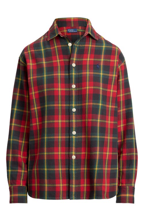 Polo Ralph Lauren Plaid Relaxed Fit Cotton Button-up Shirt In Red