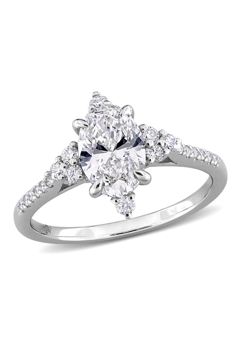 Lab-Grown Diamond Engagement Ring 14k, Main, color, White Gold
