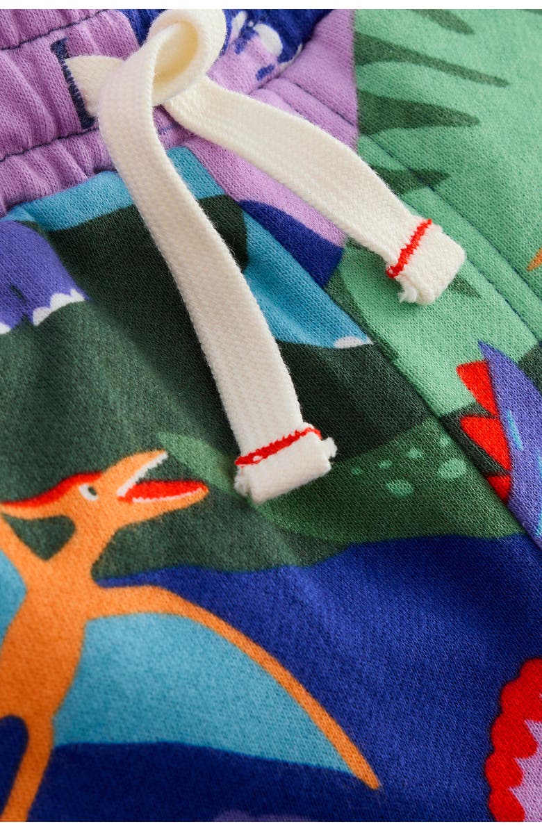 Mini Boden Kids' Dinosaur Print Cotton Knit Shorts, Alternate, color, 