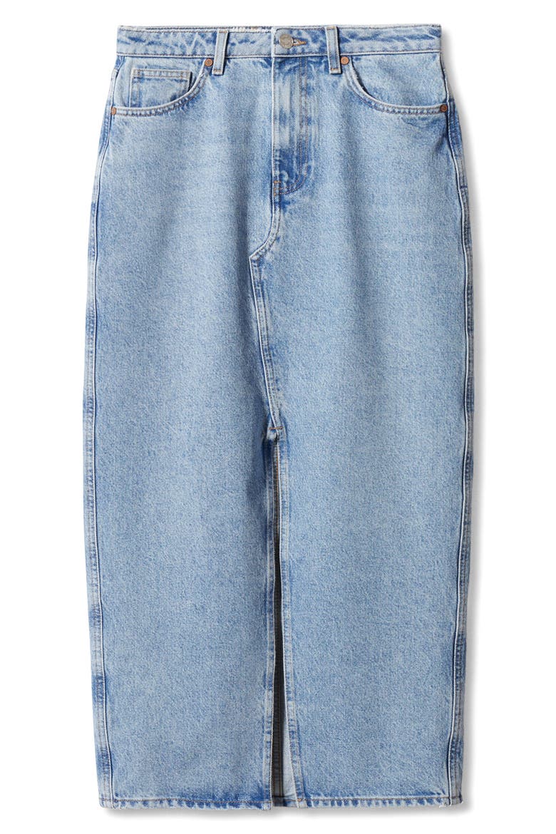 Denim Midi Skirt, Alternate, color, OPEN BLUE