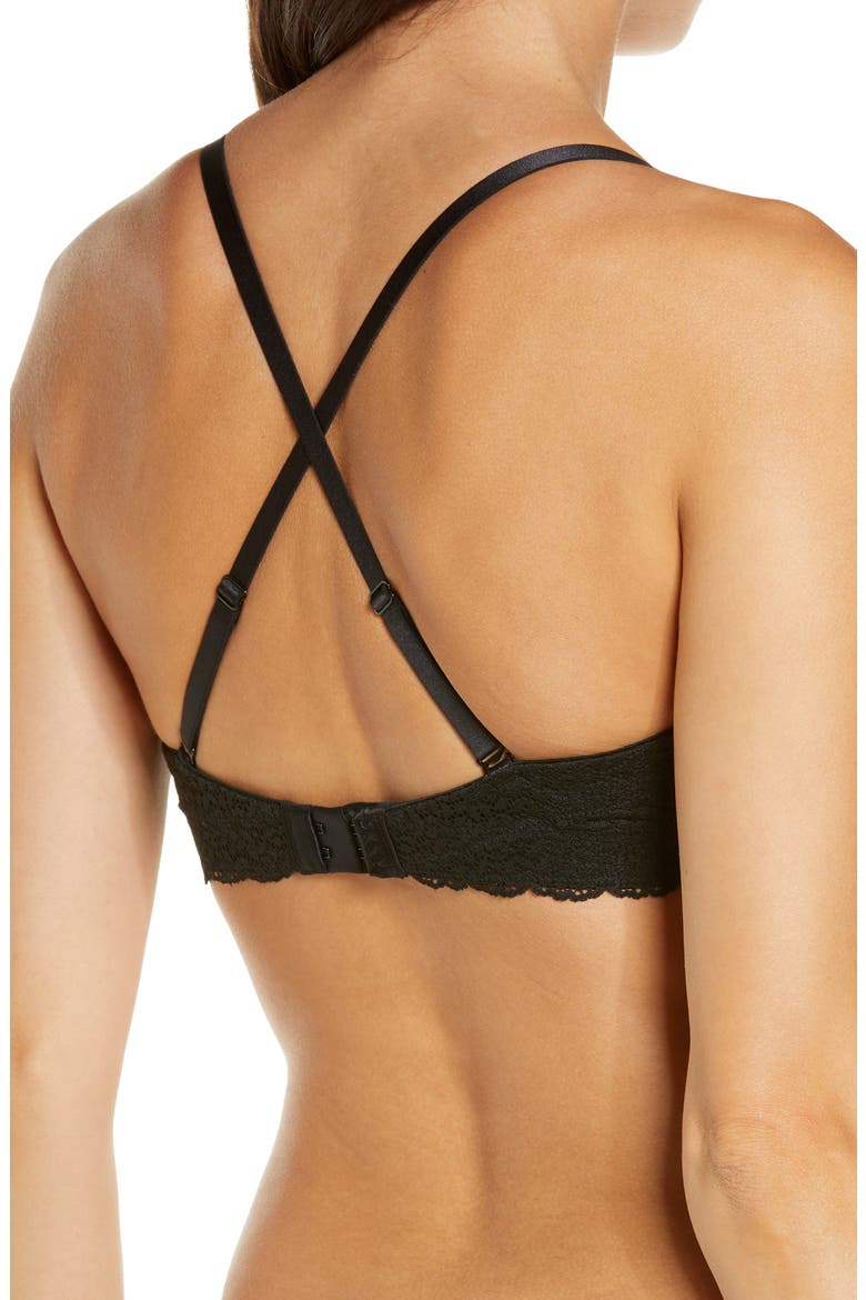 Modern Lace Convertible Strapless Underwire Bra, Alternate, color, BLACK