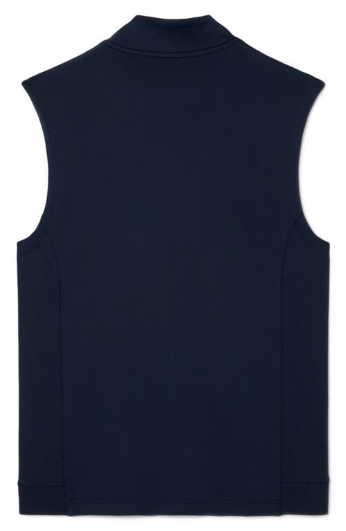 Lacoste Sleeveless Quarter Zip Pullover In Blue