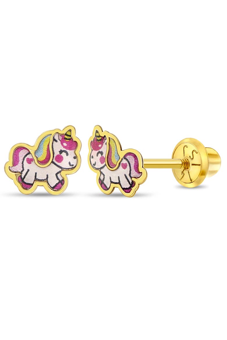 14k Simply Unicorn Earrings, Main, color, Pink