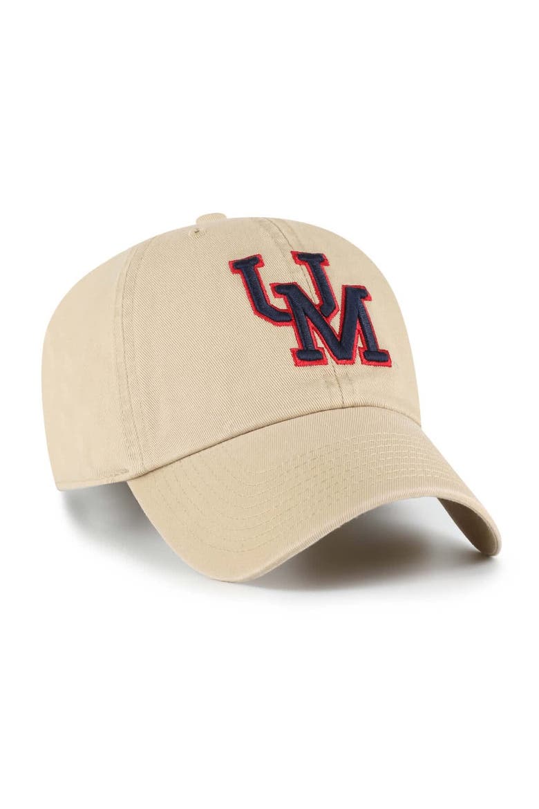 Men's '47 Tan Ole Miss Rebels Vault Clean Up Adjustable Hat, Alternate, color, Tan