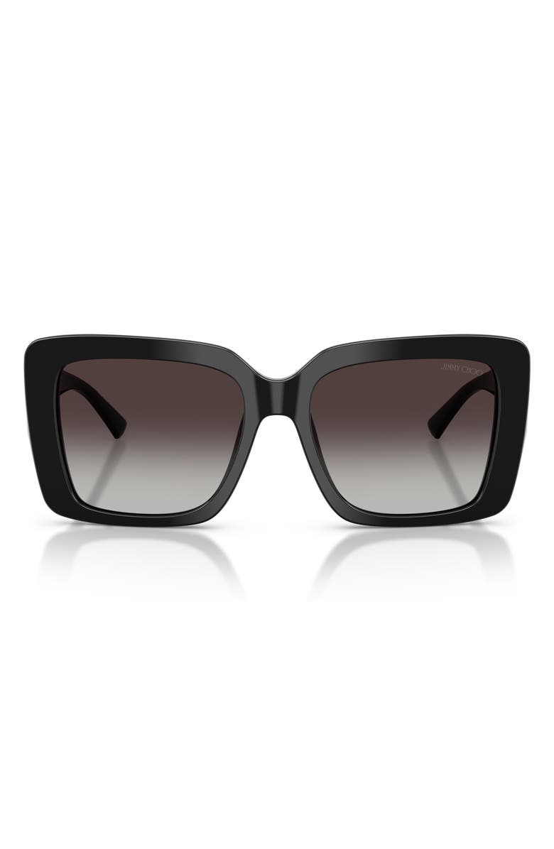 Jimmy Choo 54mm Gradient Square Sunglasses, Main, color, Black / Grey Gradient