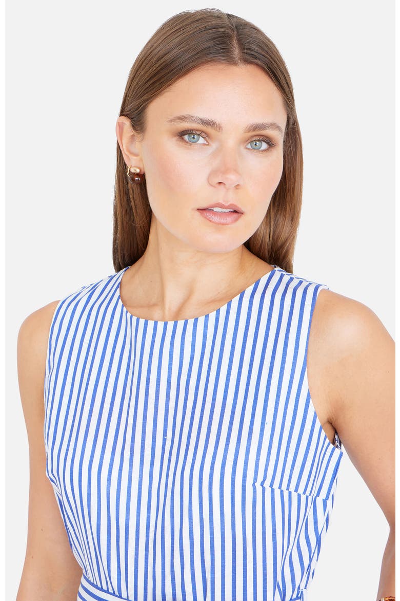 Cotton Stripe Culotte Jumpsuit, Alternate, color, Blue