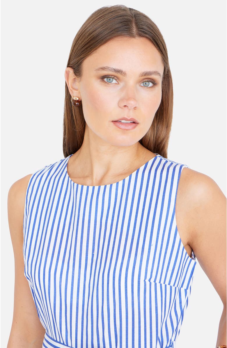 Yumi Cotton Stripe Culotte Jumpsuit, Alternate, color, Blue
