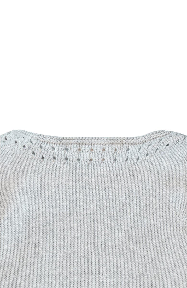 Hope & Henry Baby Girls' Organic Pointelle Detail Sweater, Infant, Alternate, color, Light Grey Heather