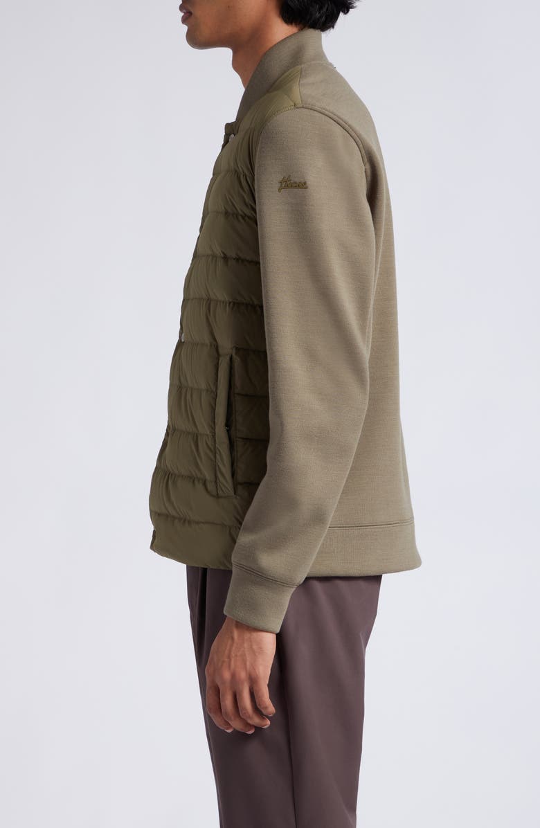 Herno Quilted Nylon & Knit Bomber Jacket, Alternate, color, 