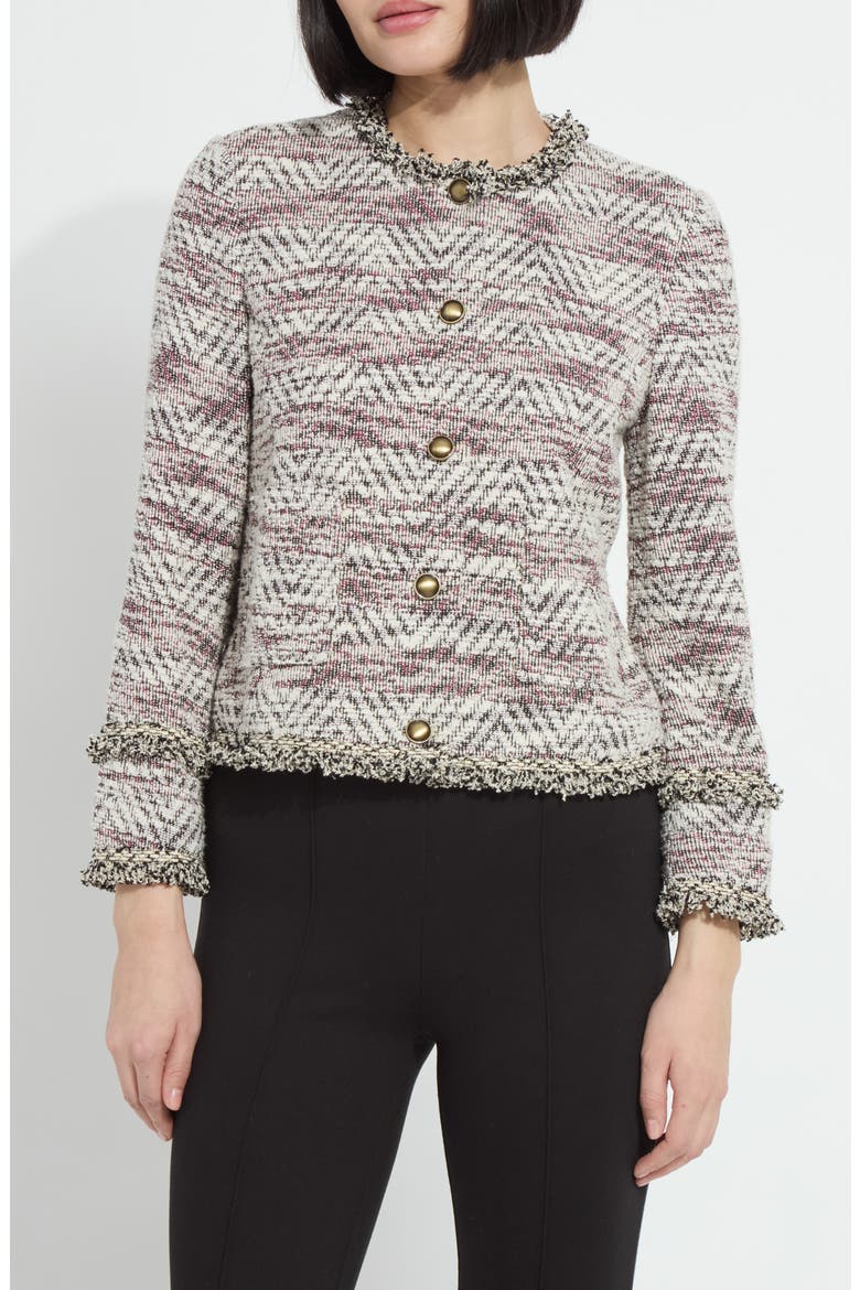 Cleo Tweed Jacket, Main, color, WILLOW WEAVE TWEED