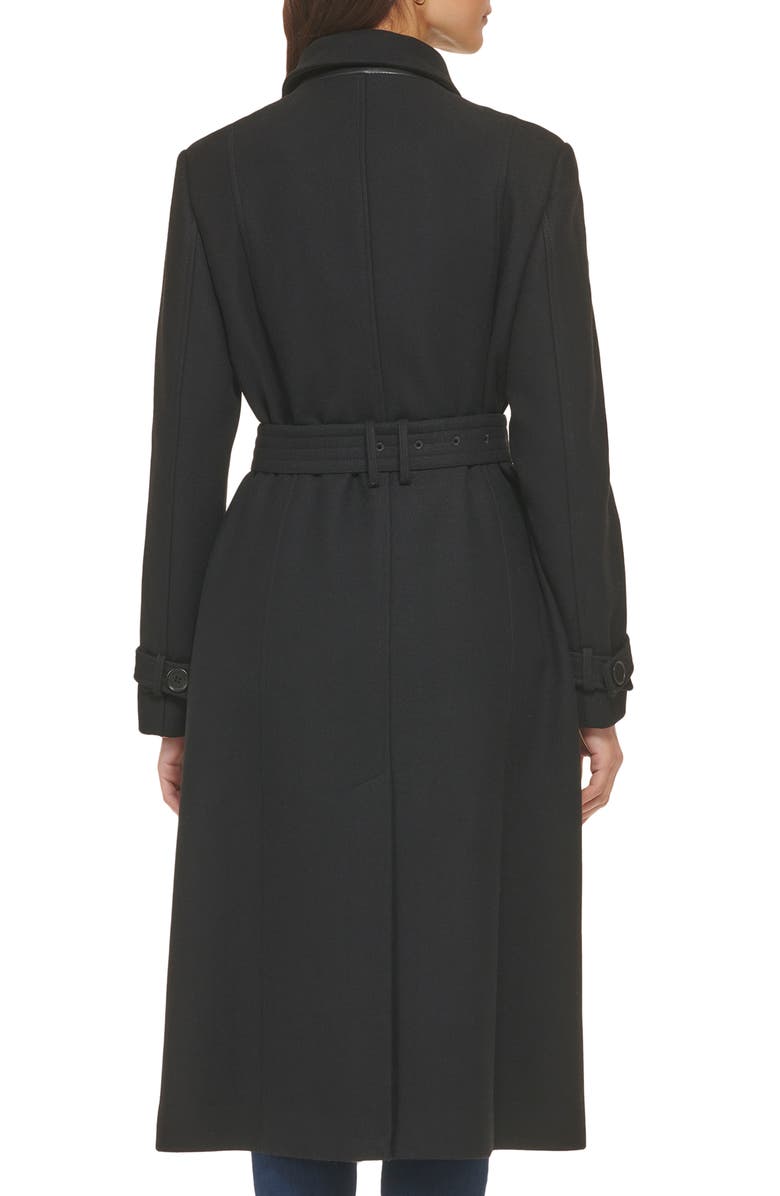 Cole Haan Signature Flared Belted Wool Blend Trench Coat, Alternate, color, 