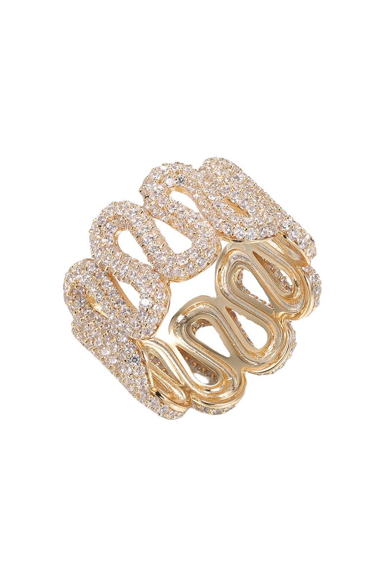 Pave Swirled Zig Zag Ring, Main, color, Gold