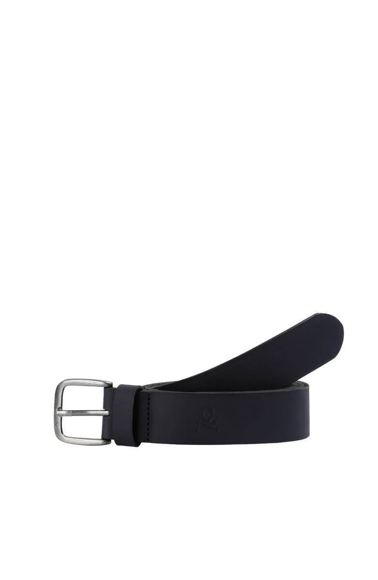 Scalpers Textured Leather Belt, Main, color, Navy