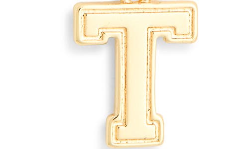 Leith Varsity Font Cubic Zirconia Initial Pendant Necklace In Gold