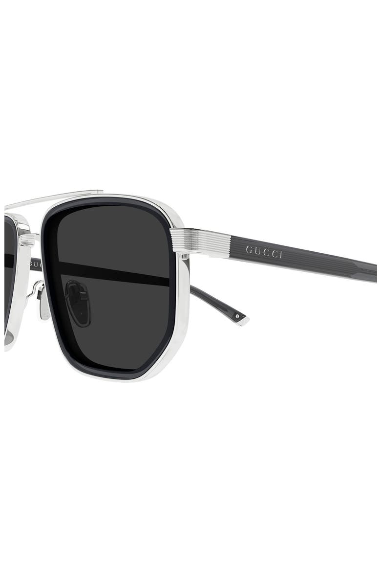 55mm Square Sunglasses, Alternate, color, SILVER / GREY LENS