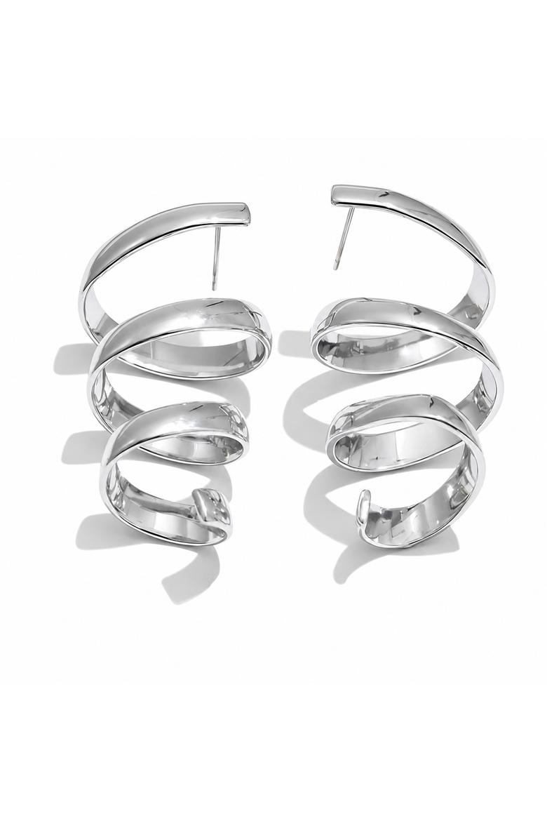 Jade Spiral Earrings, Alternate, color, Silver