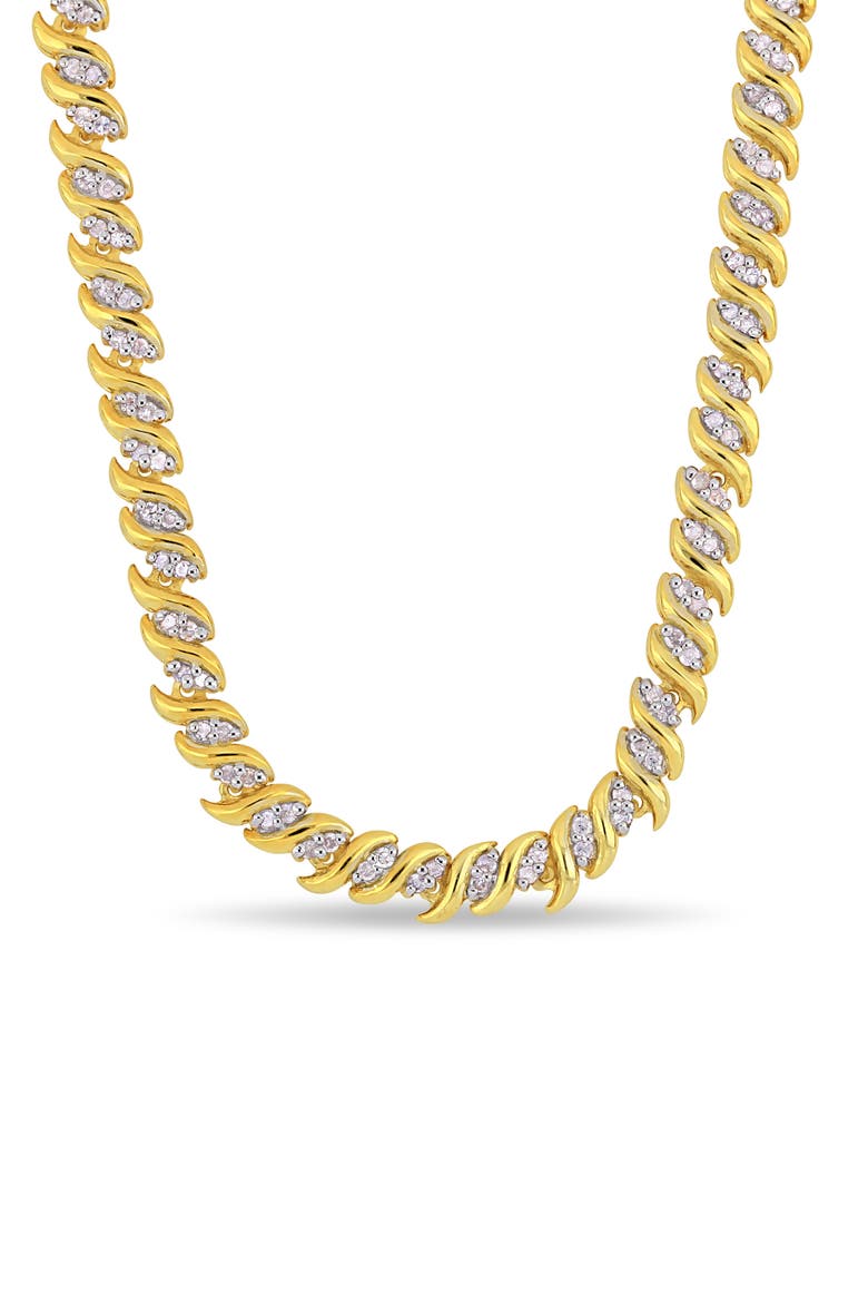 Twisted Diamond Tennis Necklace - 1ct., Main, color, GOLD