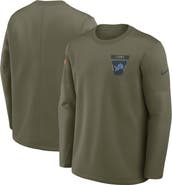 Nike Men's Nike Olive Detroit Lions 2025 Salute to Service Sideline Coaches Therma-FIT Long Sleeve Shirt