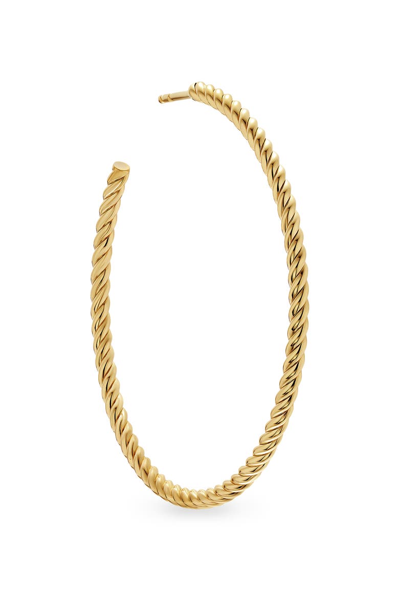 Cable Hoop Earrings in 18K Yellow Gold, 42.3mm, Alternate, color, YELLOW GOLD