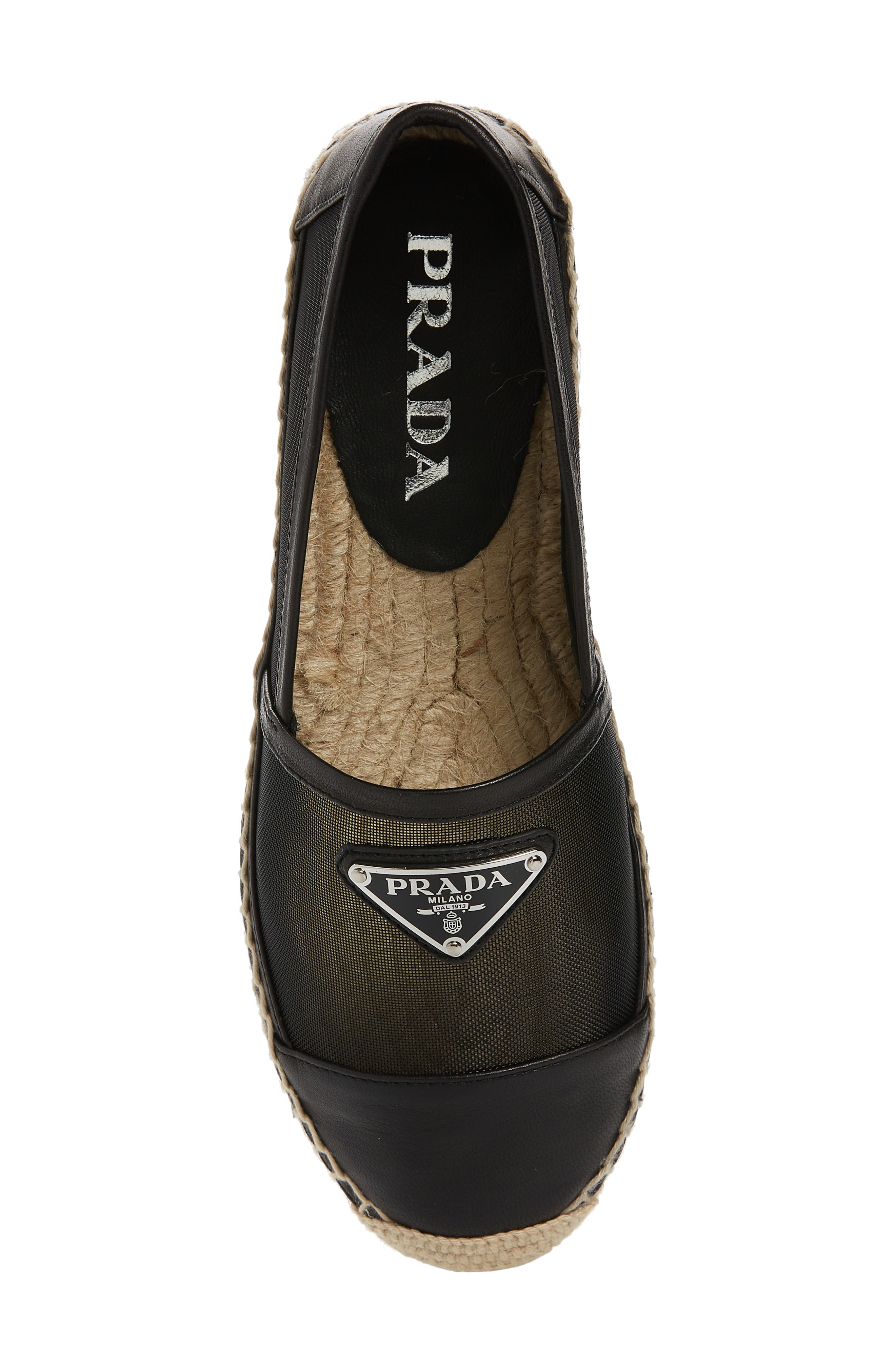 Prada Mesh Espadrille Flat, Alternate, color, 