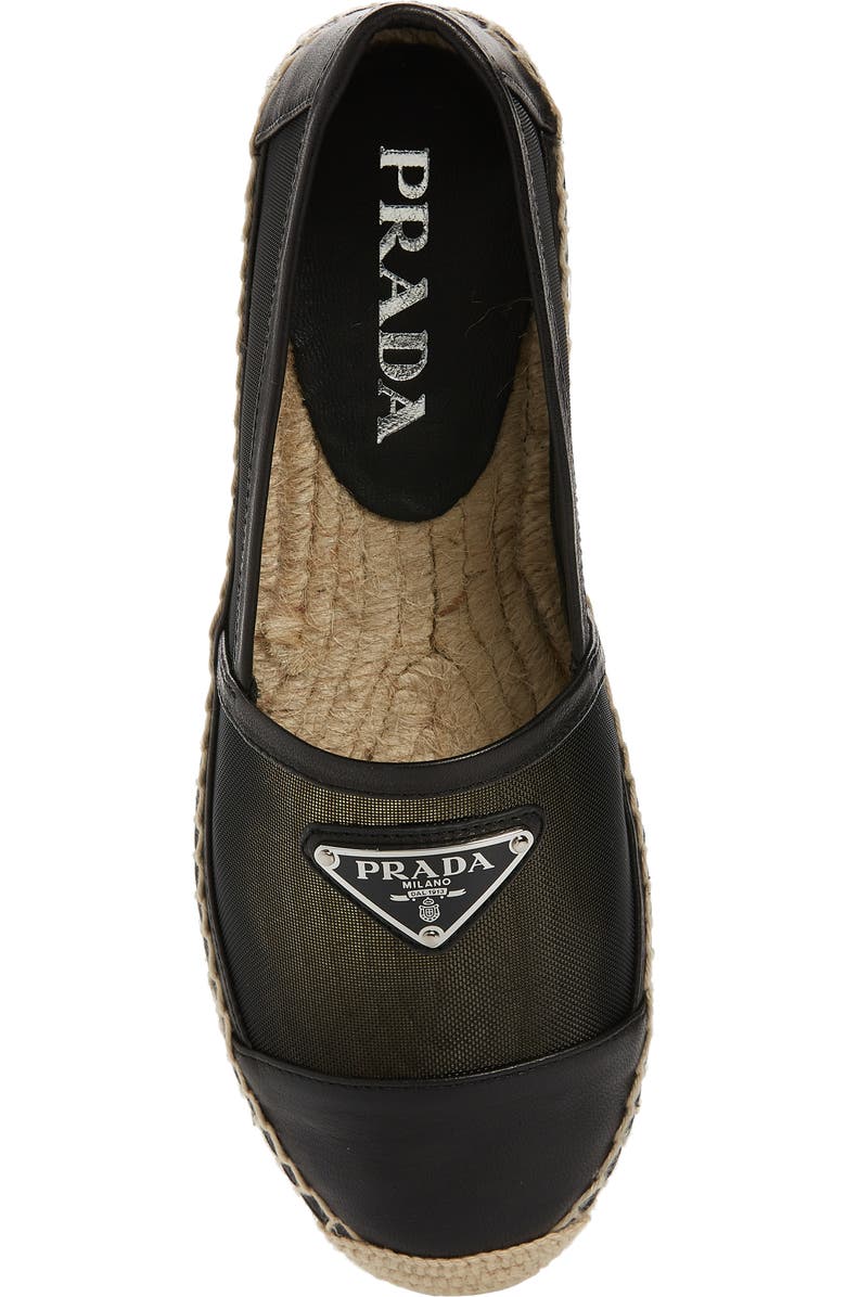 Prada Mesh Espadrille Flat, Alternate, color,