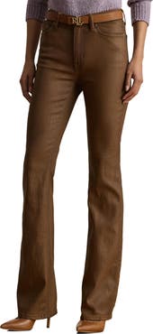 Lauren Ralph Lauren Coated High Waist Bootcut Jeans