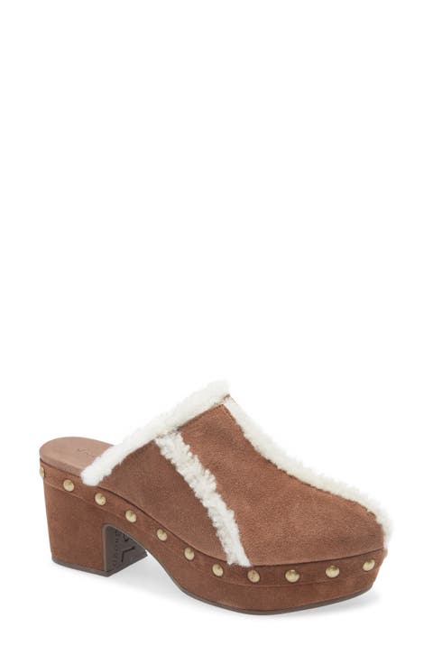 Greer Genuine Shearling Platform Clog (Women)
