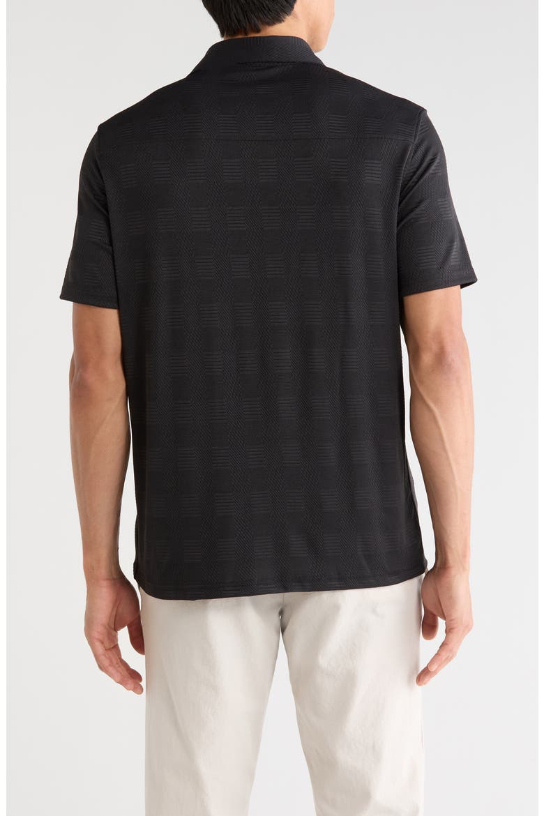 Edmond Short Sleeve Knit Button-Up Shirt, Alternate, color, BLACK