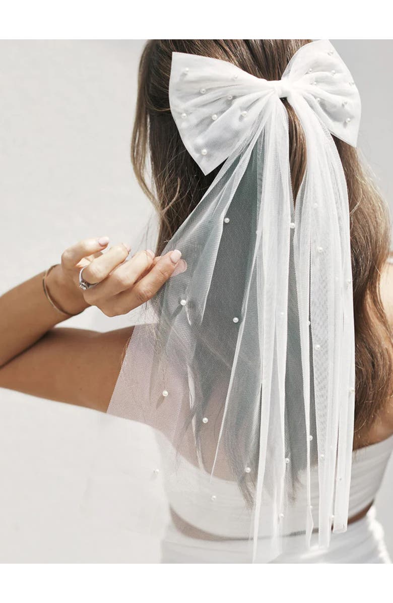 Six Stories Pearl Bride Hair Bow, Alternate, color, 