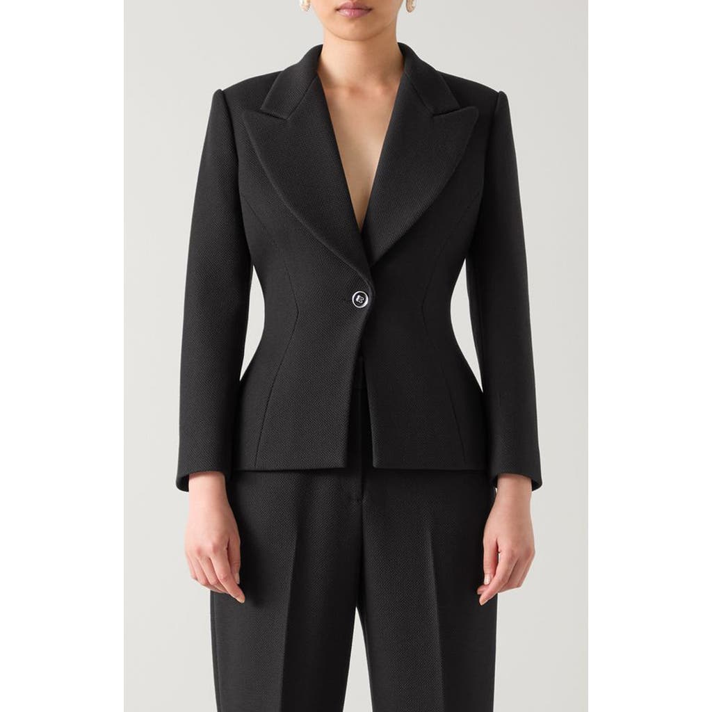 Lk Bennett Rosa One-button Blazer In Black