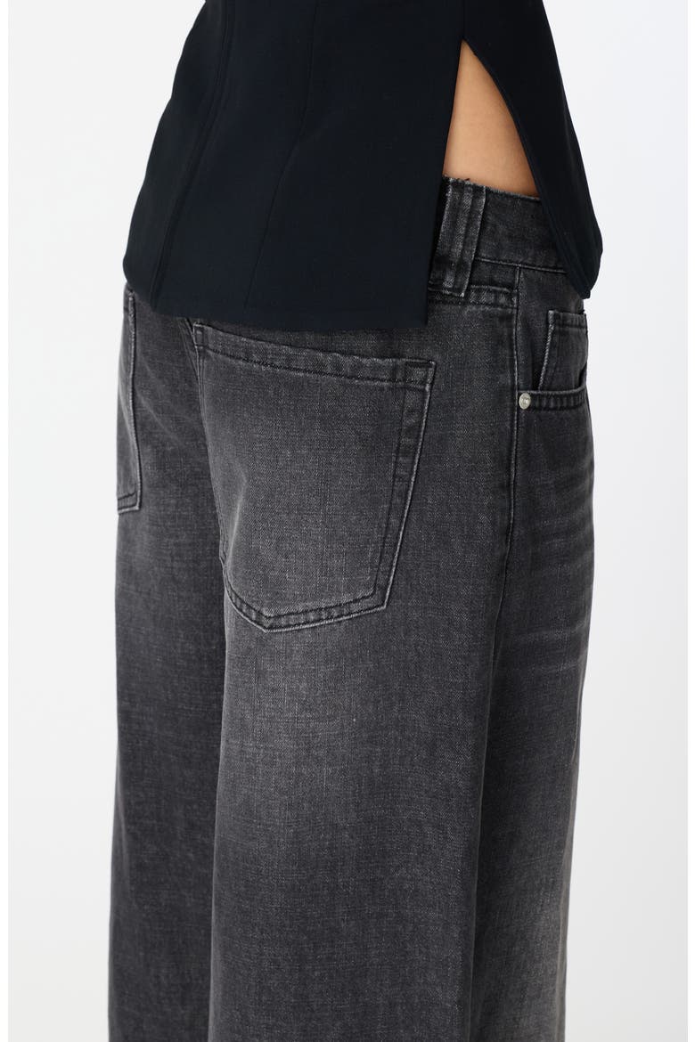 Maya Mid Rise Ultra Wide Leg Jeans, Alternate, color, BLACK WASH