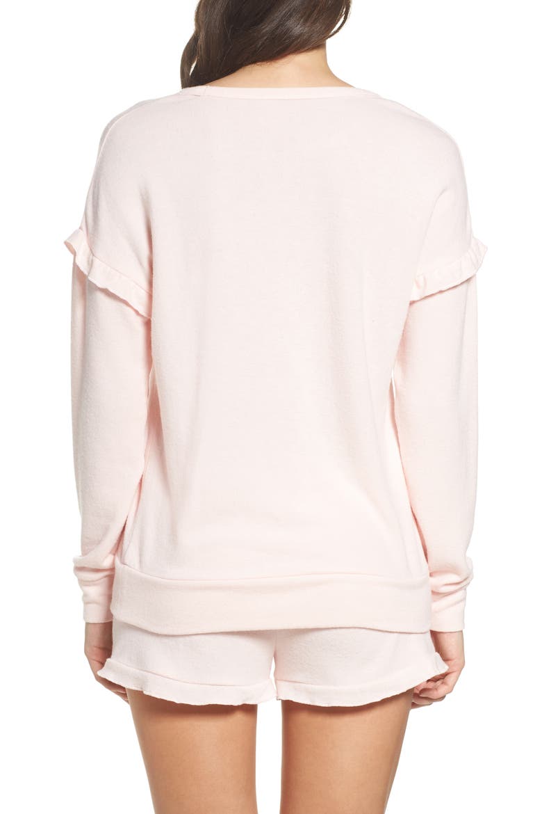 Ruffled Peachy Jersey Crewneck Top, Alternate, color, BLUSH