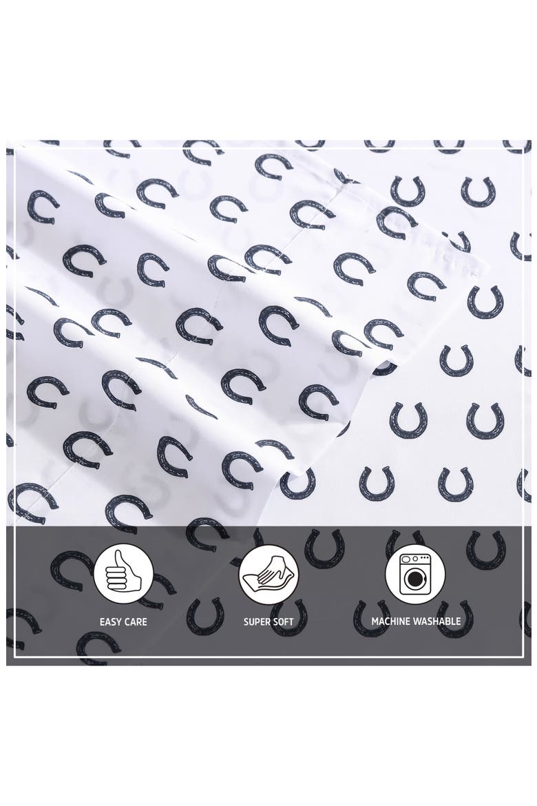 Horseshoe Dots Sheet Set, Alternate, color, NAVY