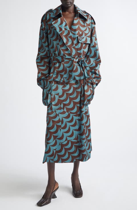 Moon Print Trench Coat