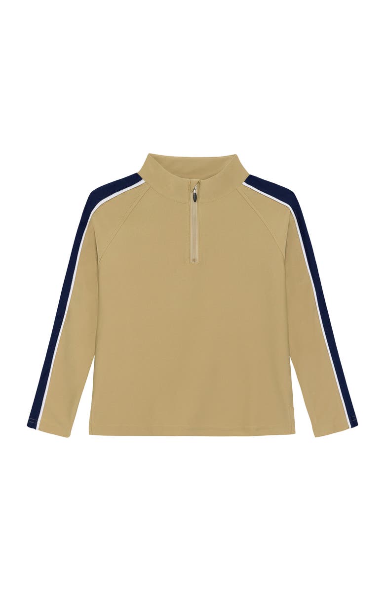 Courtside Kids Boys Half Zip, Main, color, Khaki Navy Stripe