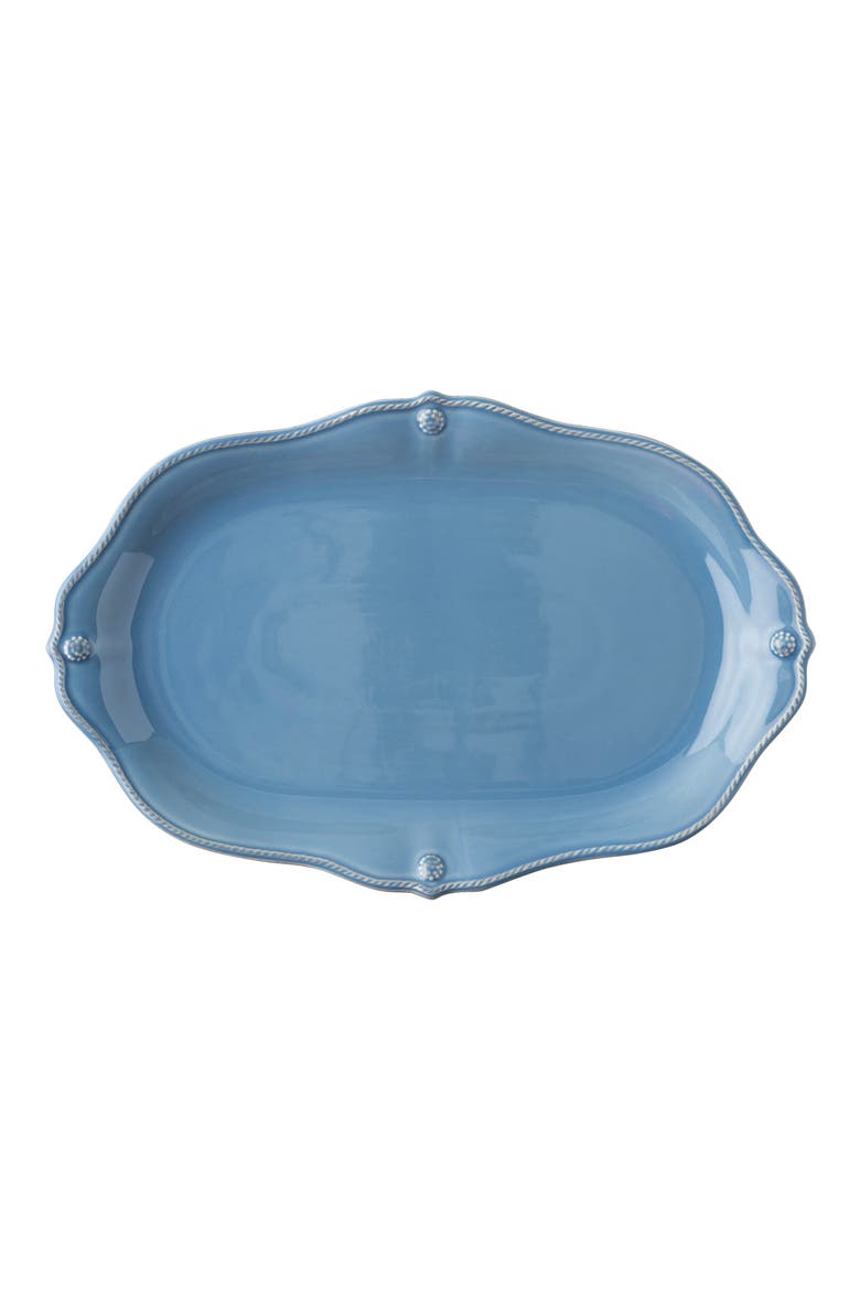 Berry & Thread Scalloped Platter, Main, color, CHAMBRAY