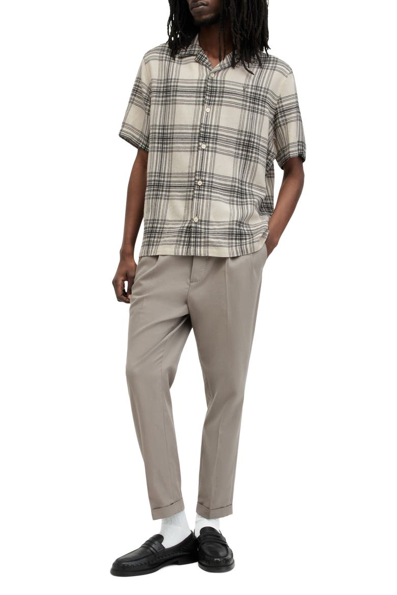 Padres Plaid Camp Shirt, Alternate, color, JET BLACK