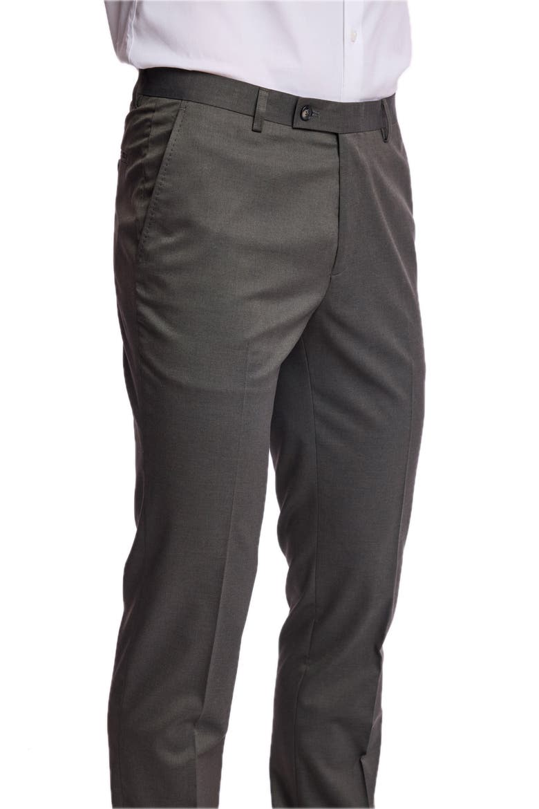 Downing Mid Rise Slim Fit Dress Pants, Alternate, color, DARK OLIVE GREEN