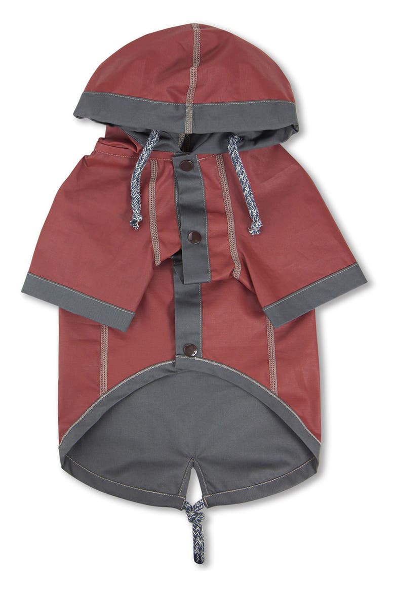 'Cloudburst' Waterproof Reversible Dog Raincoat - Medium, Alternate, color, GRAY