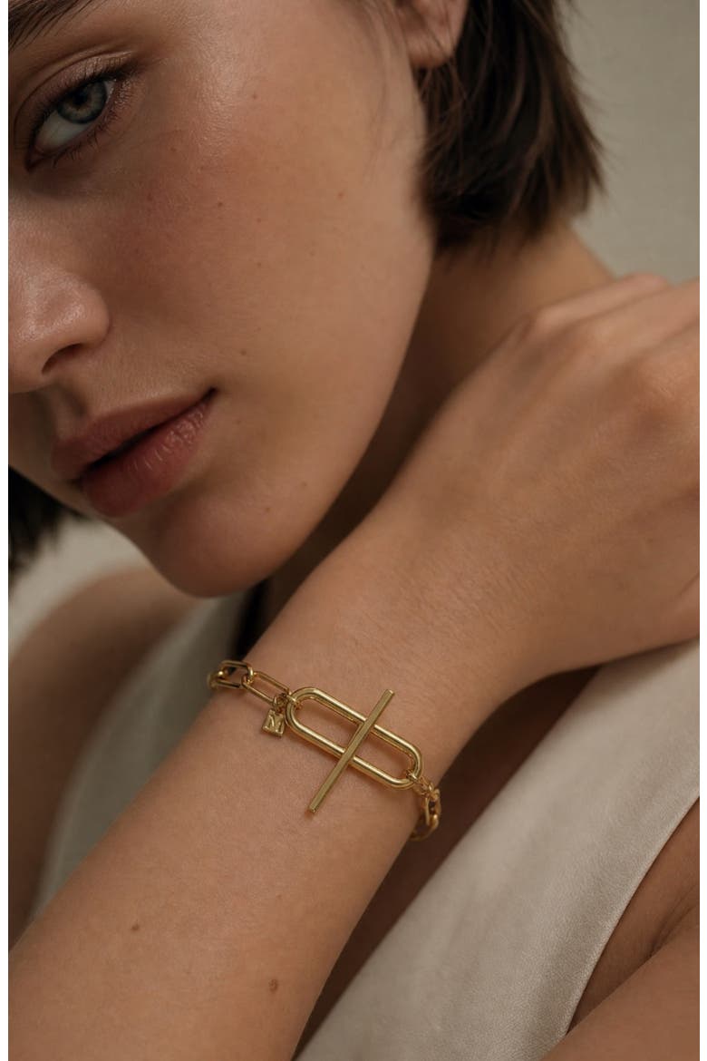 The Capri Toggle Chain Link Bracelet, Alternate, color, GOLD