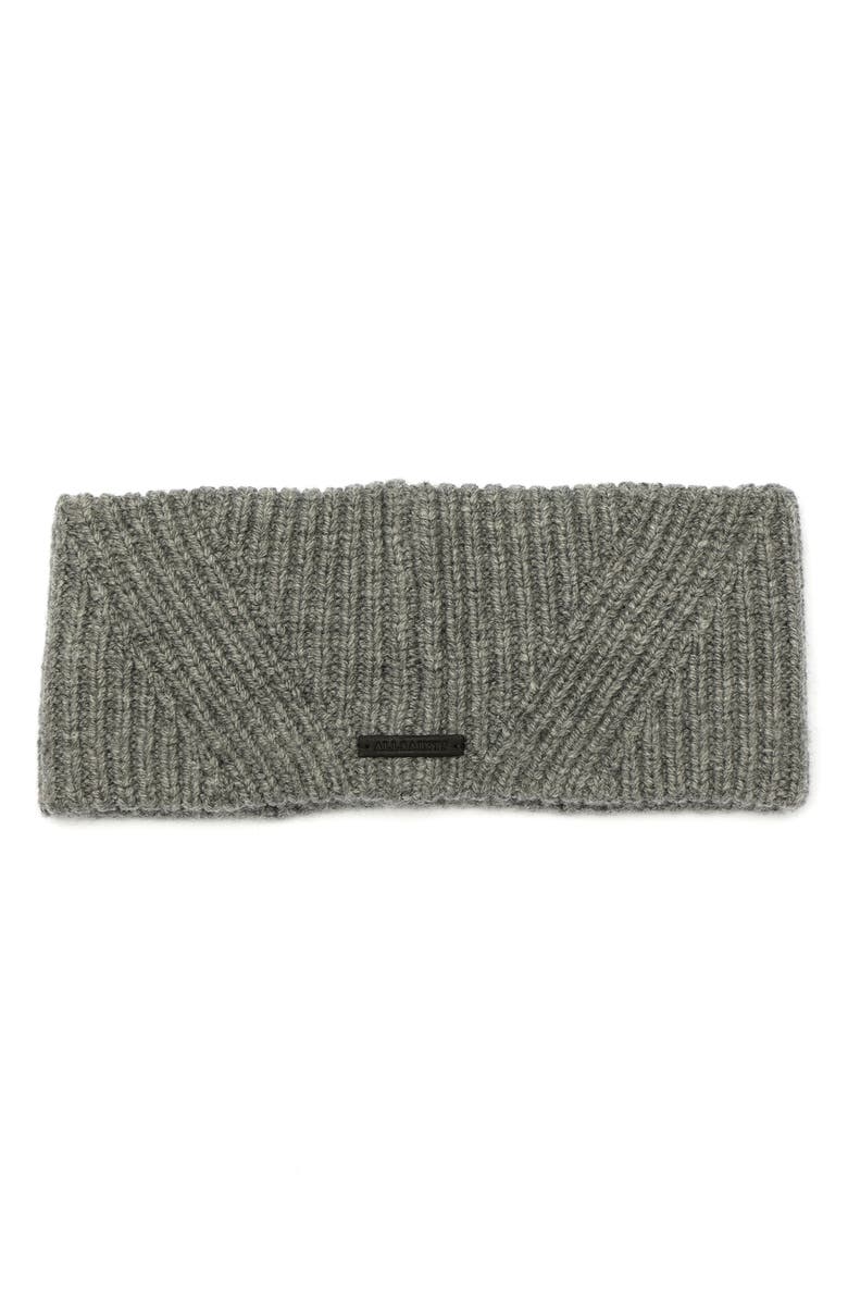 AllSaints Travelling Wool Blend Rib Headband, Main, color, Grey Marl