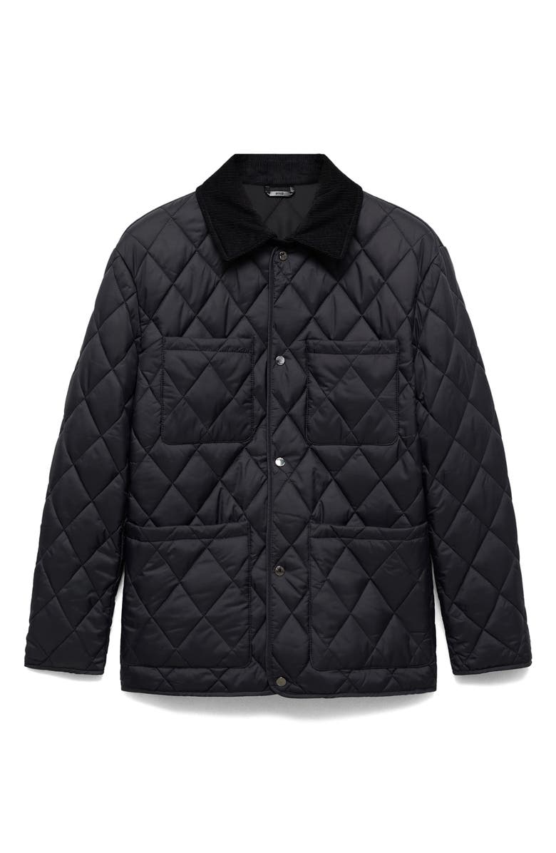 MANGO Water Repellent Quilted Jacket, Alternate, color, 