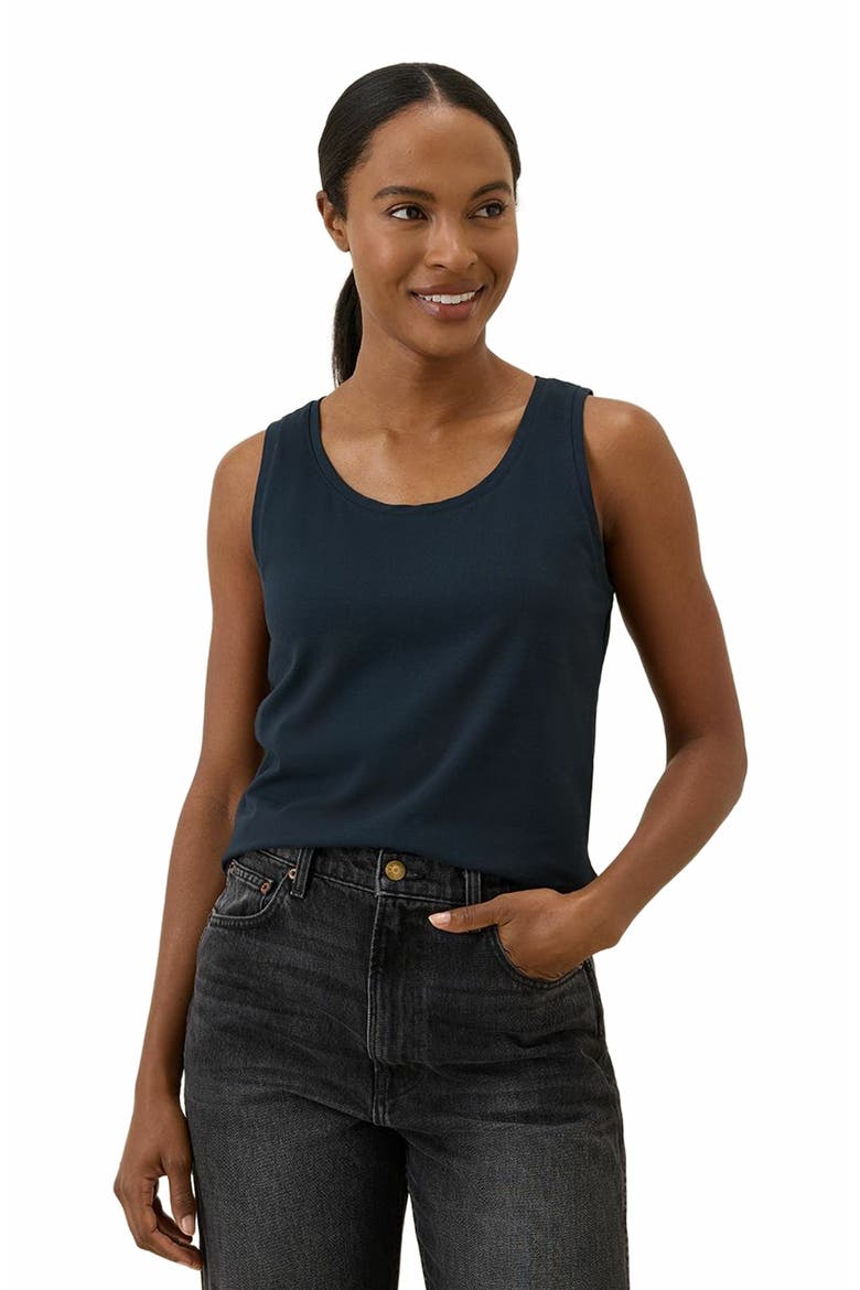 Organic Cotton Luxe Stretch Jersey Tank, Main, color, Midnight Blue