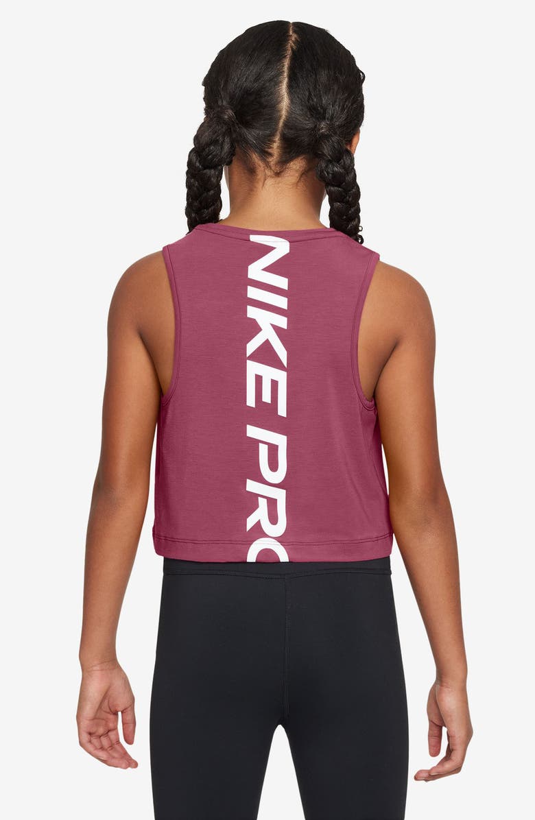 Nike Kids' Dri-FIT Pro Tank Top, Alternate, color, Sweet Beet/ White
