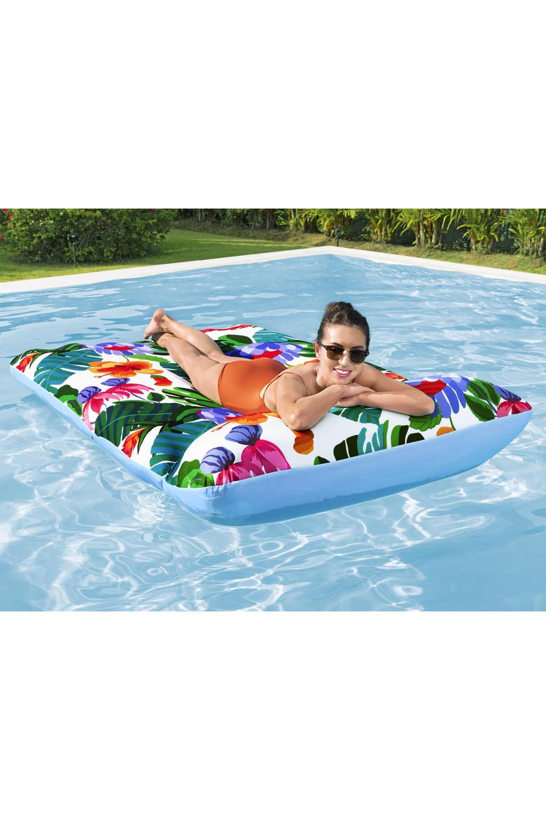 Blissful Drifter XL, 79" Inflatable Pool Lounge with UPF Cover & Headrest, Alternate, color, Multicolored