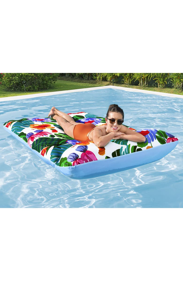 H2OGO! Blissful Drifter XL, 79" Inflatable Pool Lounge with UPF Cover 
Headrest, Alternate, color, Multicolored