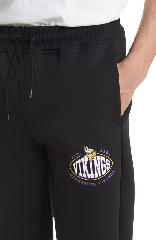Shop Hugo Boss Boss X Nfl Cotton Blend Joggers In Minnesota Vikings Black