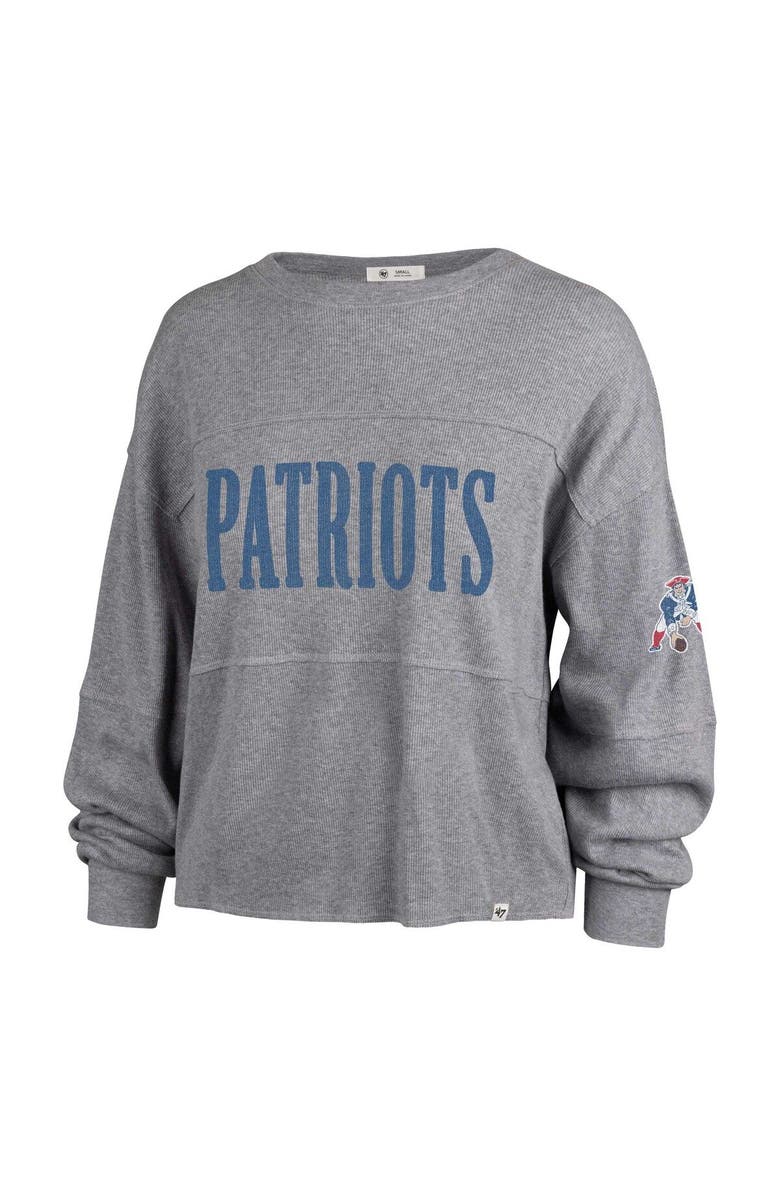 '47 Women's '47 Gray New England Patriots Get Loud Jada Long Sleeve T-Shirt, Alternate, color, 
