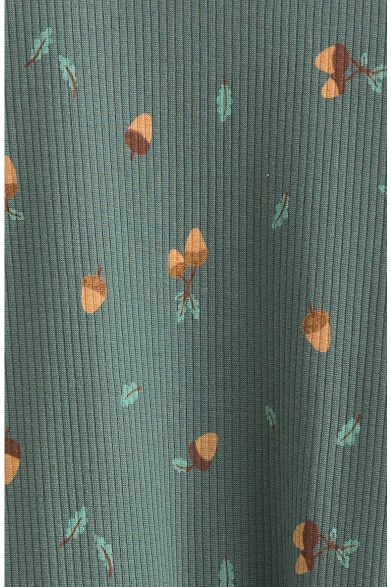 Kids' Pocket Rib Romper, Alternate, color, GREEN TREE ACORNS
