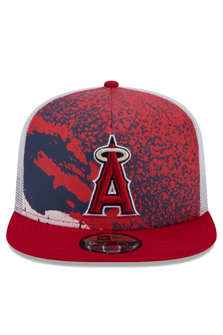 Men's New Era Red Los Angeles Angels Court Sport 9FIFTY Snapback Hat, Alternate, color, Red